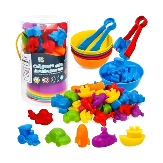 JUEGO MONTESSORI CONTEO Y CLASIFICACIÓN - TRANSPORTES/ANIMALES - Imagen 3