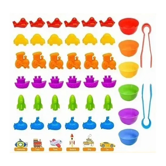 JUEGO MONTESSORI CONTEO Y CLASIFICACIÓN - TRANSPORTES/ANIMALES - Imagen 4